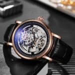 Luxury Rotating Tourbillon Automatic Men’s Watch – 43mm Silver Open Face