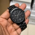Men’s Executive Chronograph Watch – Silver Case with Deep Blue Dial