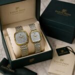 Premium Two-Tone Couple Watch Set – Elegant Rectangular Analog Edition