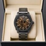 Premium Automatic Men’s Watch – Transparent Back Metal Edition