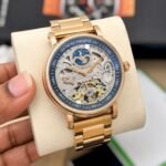 Luxury Rotating Tourbillon Automatic Men's Watch – Dual Time 43mm